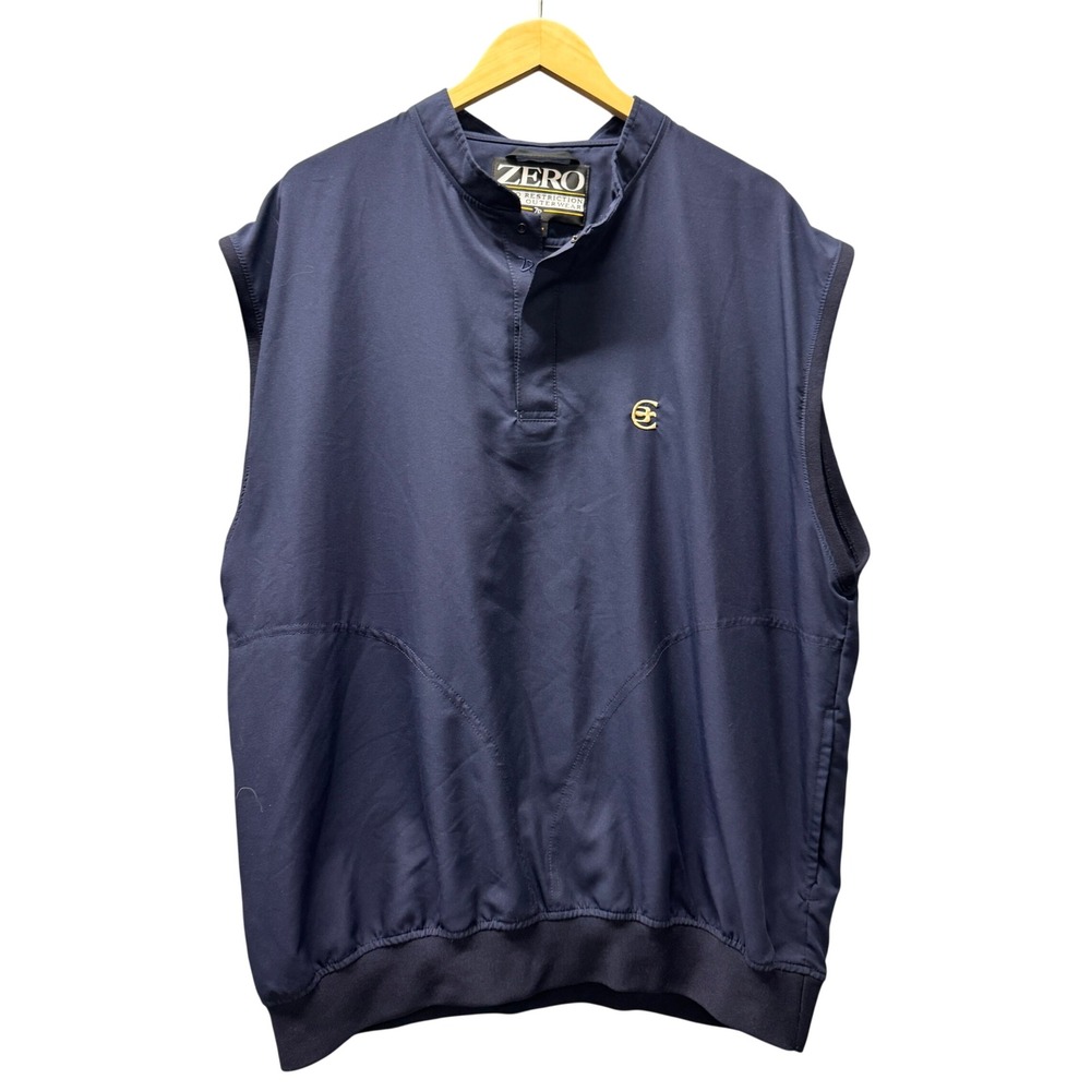 Zero Restriction Golf Vest Mens XL Navy Blue Pullover Jacket Activewear + Logo